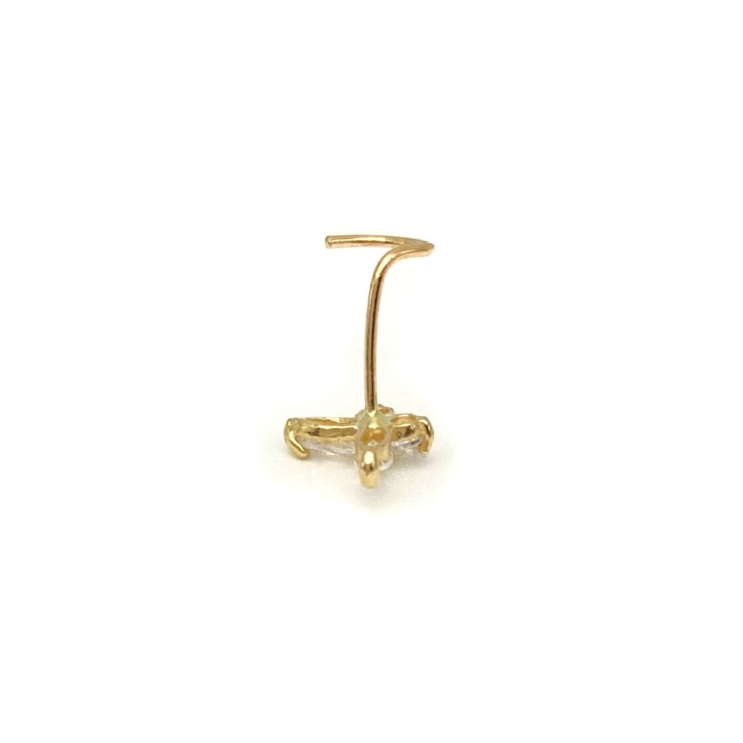 14k CZ Butterfly Nose Screw Stud